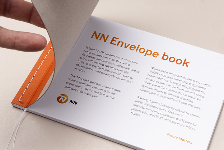 Envelope Book nationale nederlanden NN Group hergebruikt papier notitieboekje