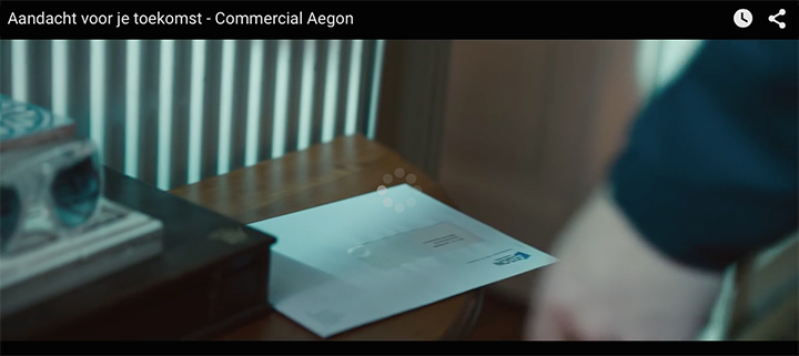 Aegon commercial Aandacht voor je Toekomst envelop book